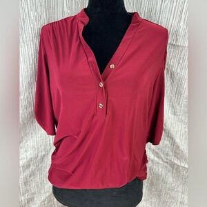 Deep red button tunic